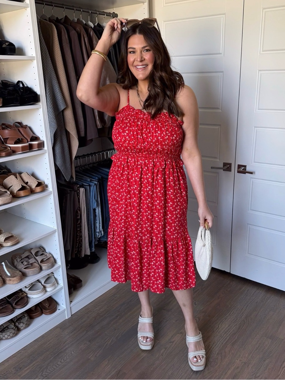 Time and Tru Sleeveless Cotton Midi Dress with Piped Trim